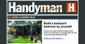 Backyard Pods - article in Handyman