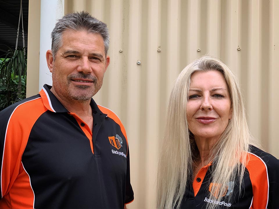 Backyard Pods founder, Mel, meets up with VIC associate installer, Renato