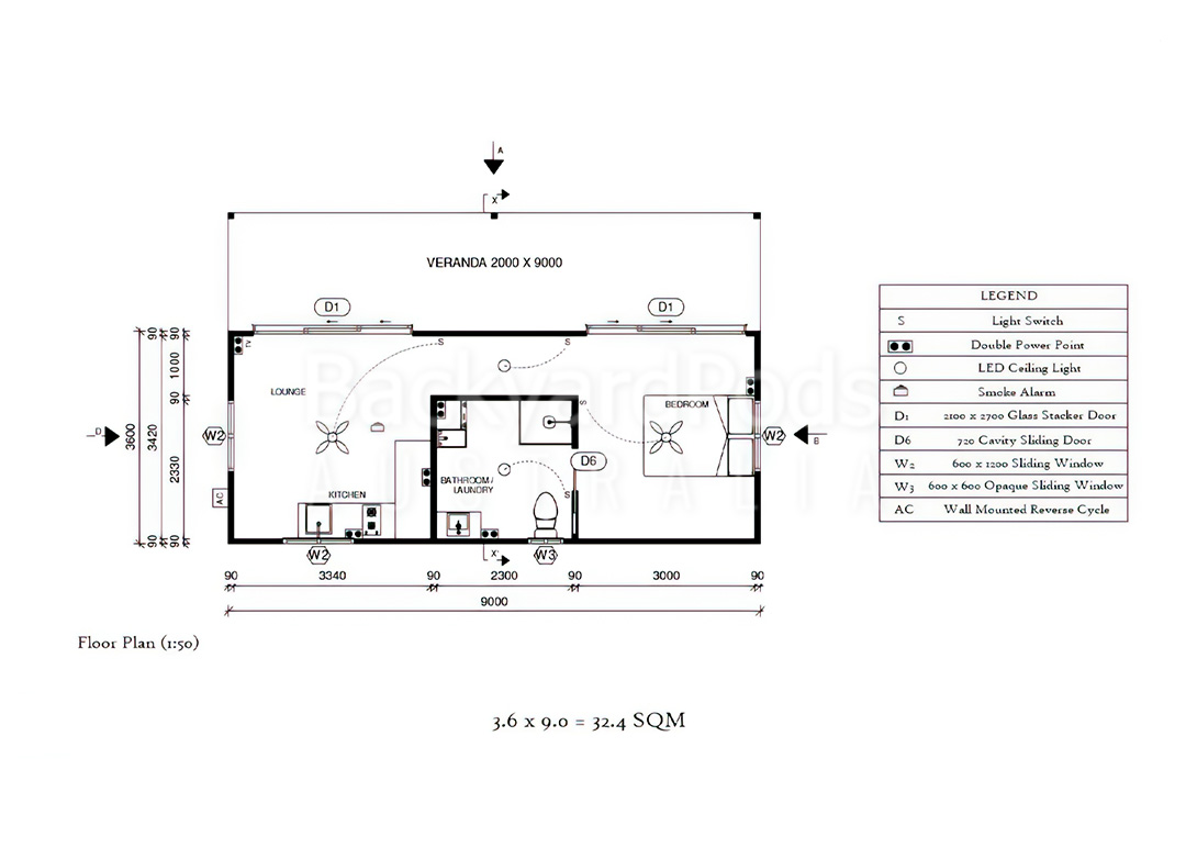 Granny flats Brisbane - Goodna floorplan